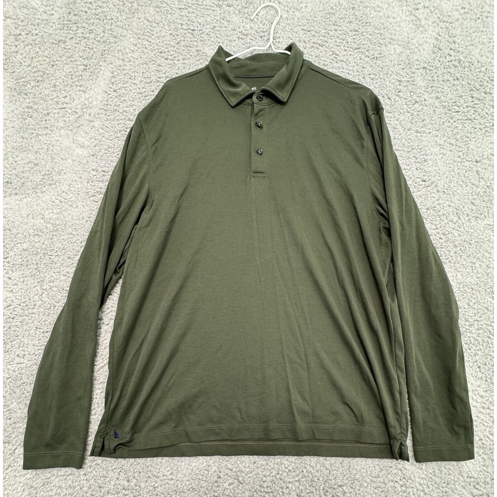 Untuckit Shirt Mens‎ Green Polo Damaschino Long Sleeve Wrinkle Free